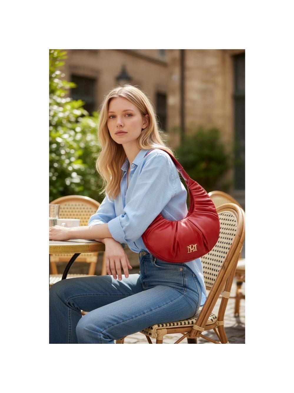 Badgley Mischka Studio Pleats Hobo Shoulder Bag